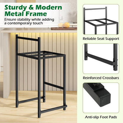 Goflame 26 Inch Modern Metal Bar Stools Set of 2/4 Armless Bar Chairs with Low Back
