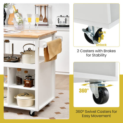 Mobile Kitchen Island Cart - Goflame