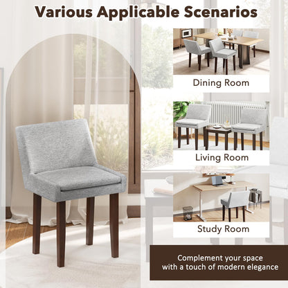 Goflame Linen Upholstered Accent Chairs w/Mid Back & Cushioned Seat