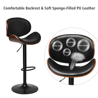 Goflame Bar Stools Set of 2, Adjustable Swivel Barstools with Back