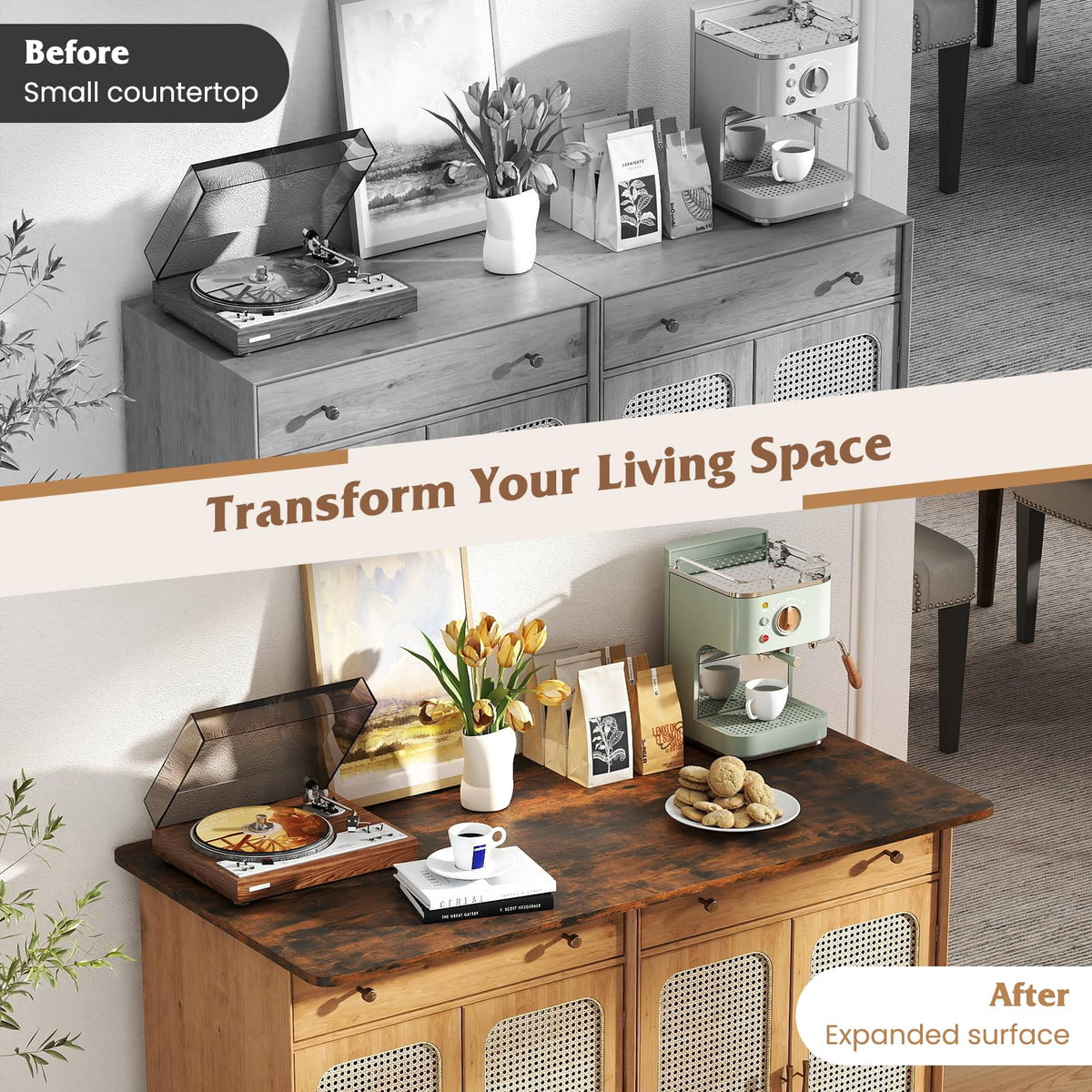 Goflame Universal Wood Table Top （48 x 24 inch）