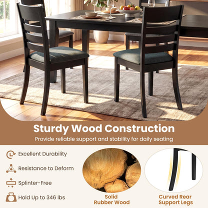Goflame Wooden Upholstered Kitchen Chair w/Rubber Wood Frame (2/4)