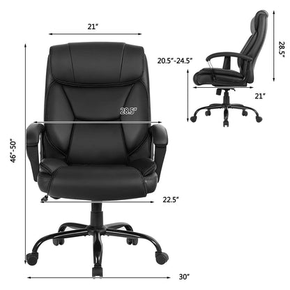 Goflame 500 lbs Big and Tall Office Chair, Massage Executive Chair w/ 6 Vibrating Points
