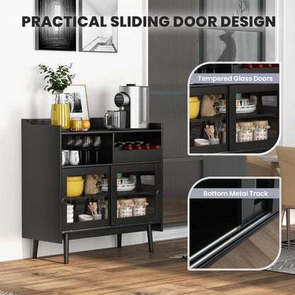 Goflame Buffet Sideboard, Modern Coffee Bar Storage Cabinet