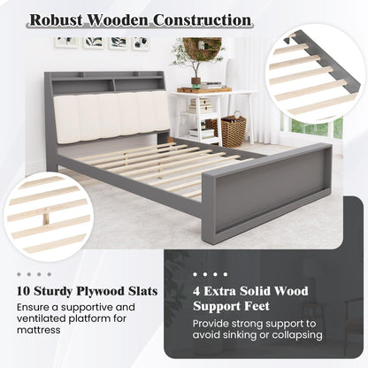 Goflame Full Size Bed Frame with Storage
