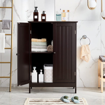 Goflame Storage Cabinet with Doors and Shelves - Freestanding Storage Organizer with Anti-Tipping Device