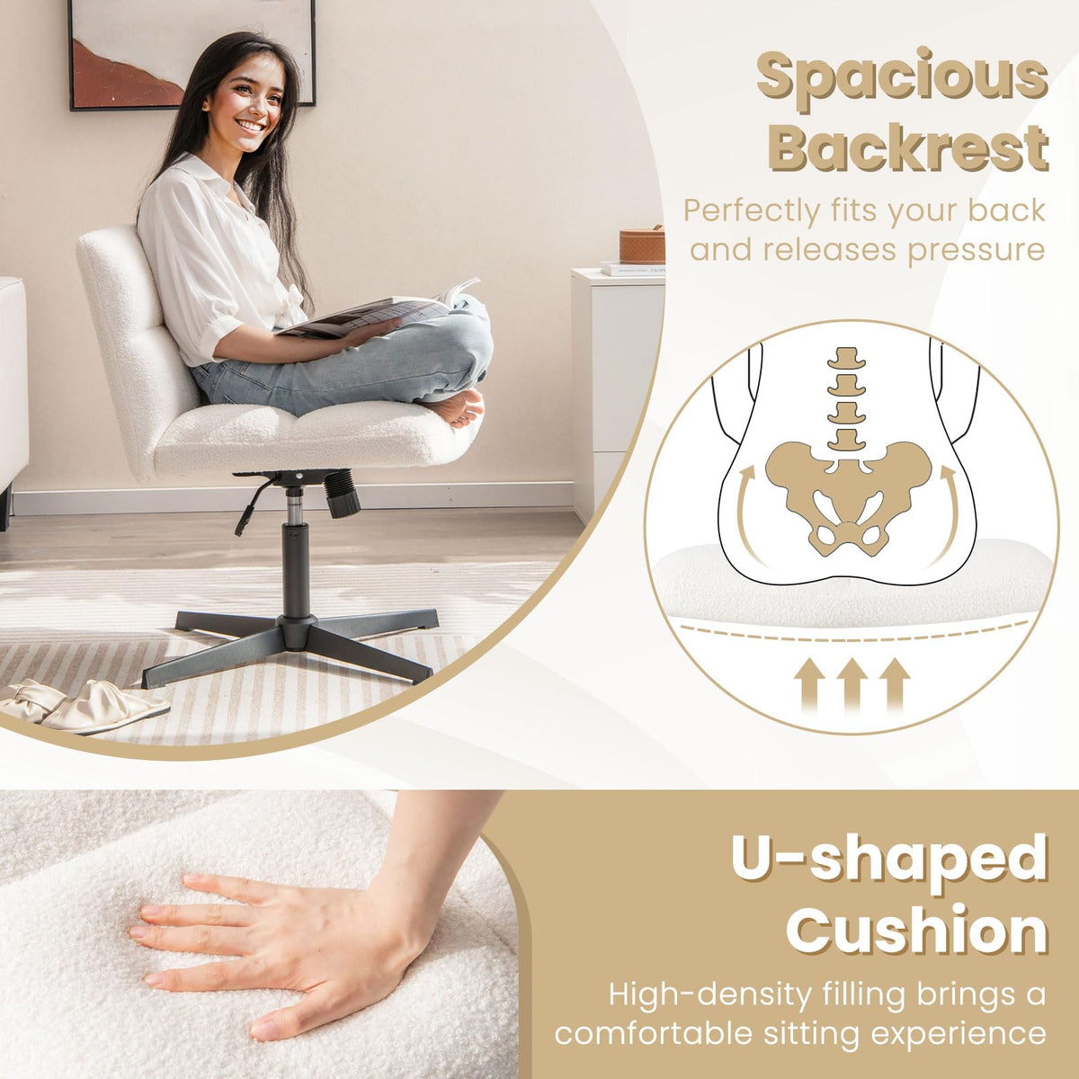 Cross Legged Office Chair - Goflame