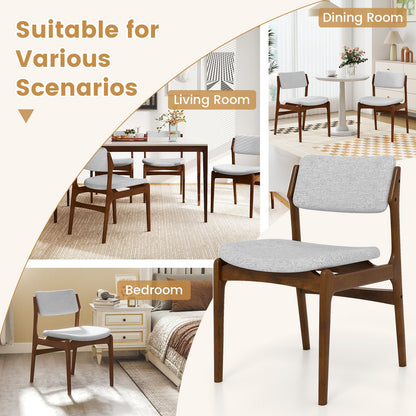 Goflame Modern Padded Dining Chairs with Rubber Wood Legs Set of 2/4