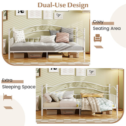 Goflame Modern Sofa Day Bed with Stylish Headboard & 12 Metal Slats Support