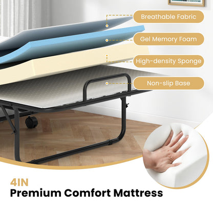 Goflame Folding Bed with Mattress for Adults