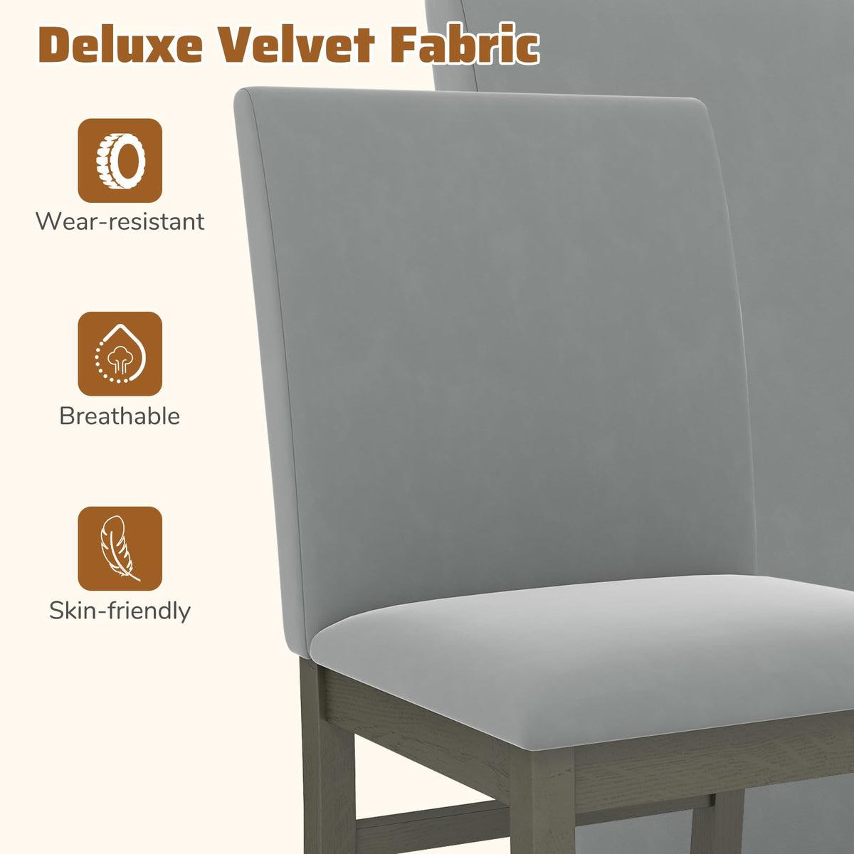 Goflame Upholstered Dining Chairs Set for Restaurant