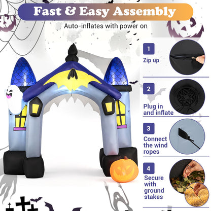 9FT/270 CM Halloween Inflatable Archway with LED Lights