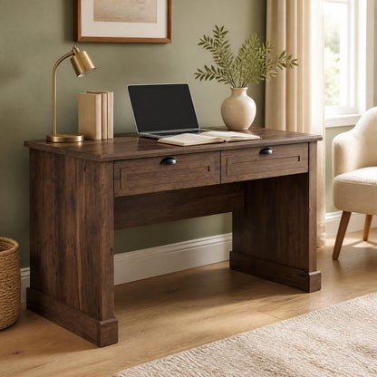 GOFLAME 48" Computer Desk with Drawers, Farmhouse Home Office Desks
