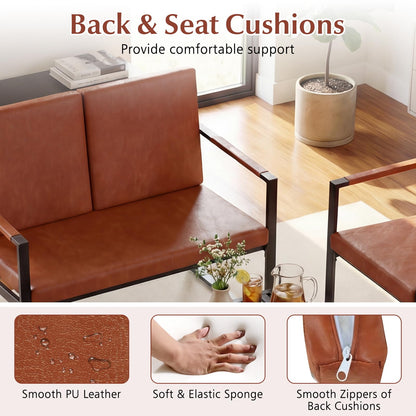 Goflame Modern Loveseat Sofa 2 Seater Small Couch