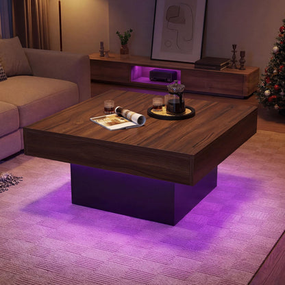 Goflame LED Coffee Table with Remote for Living Room