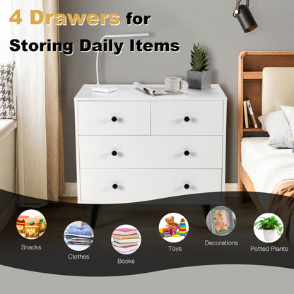 4 Drawer Dresser for Bedroom, Modern Chest of Drawers, Wood Storage Dresser Organizer for Closet