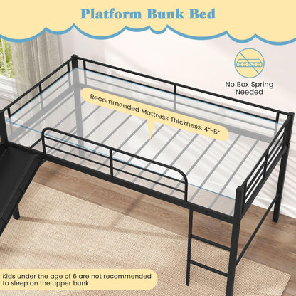 Goflame Low Loft Bed with Slide