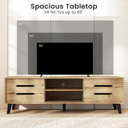 Goflame Mid Century Modern TV Stand for 55-65 Inch TV