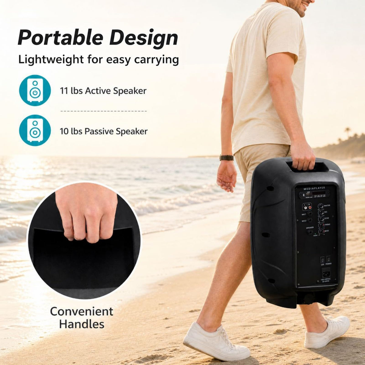 GOFLAME 10-Inch Bluetooth PA Speaker