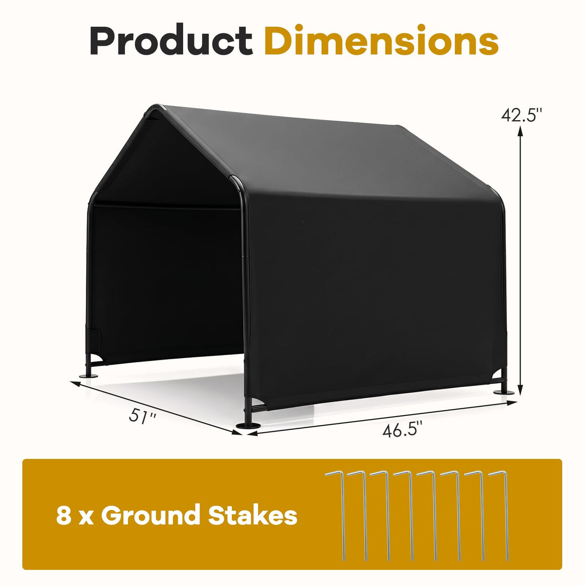 Goflame Outdoor Dog Shade Shelter with Waterproof Canopy