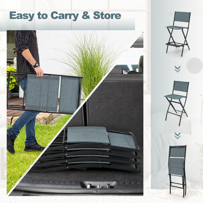Goflame Folding Patio Bar Chairs Set of 6