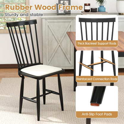 Goflame Windsor Dining Chairs Set of 2/4 Farmhouse Wooden Kitchen Chair