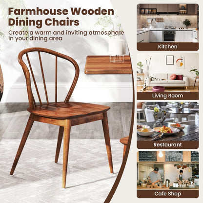 Goflame Wooden Dining Chairs Set of 2/4, Windsor Kitchen Chairs w/High Spindle Back & Rubber Wood Legs