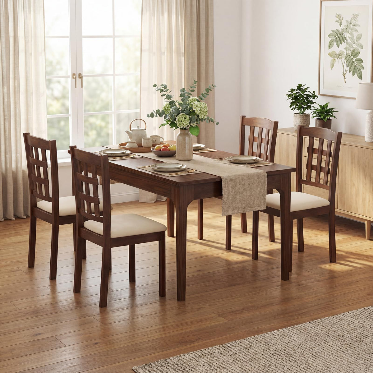 GOFLAME Wooden Dining Chairs Set of 2/4 for Dining Room