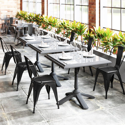 Goflame Metal Dining Chairs Set of 4, Farmhouse Kitchen Chairs with Removable Backrest