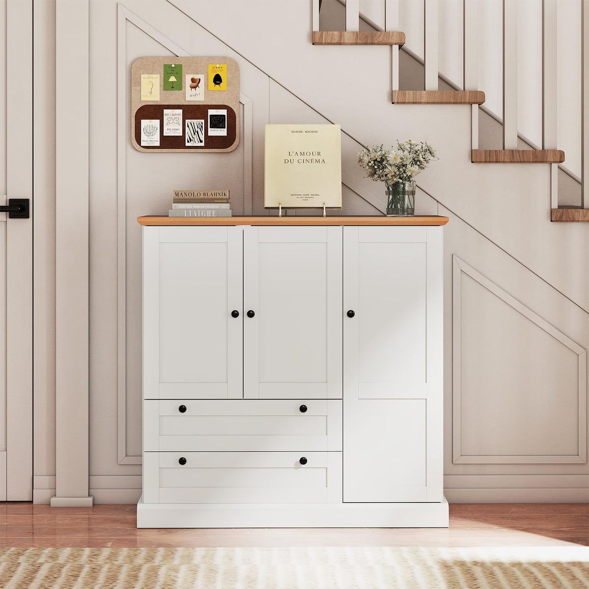 Goflame Buffet Cabinet with Storage for Coffee Bar Dining Living Room Entryway