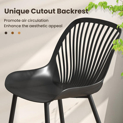 Goflame Black Dining Chairs Set of 4, Modern Kitchen Chairs w/Metal Legs