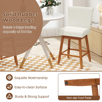 Goflame Modern Upholstered Bar Stools Set