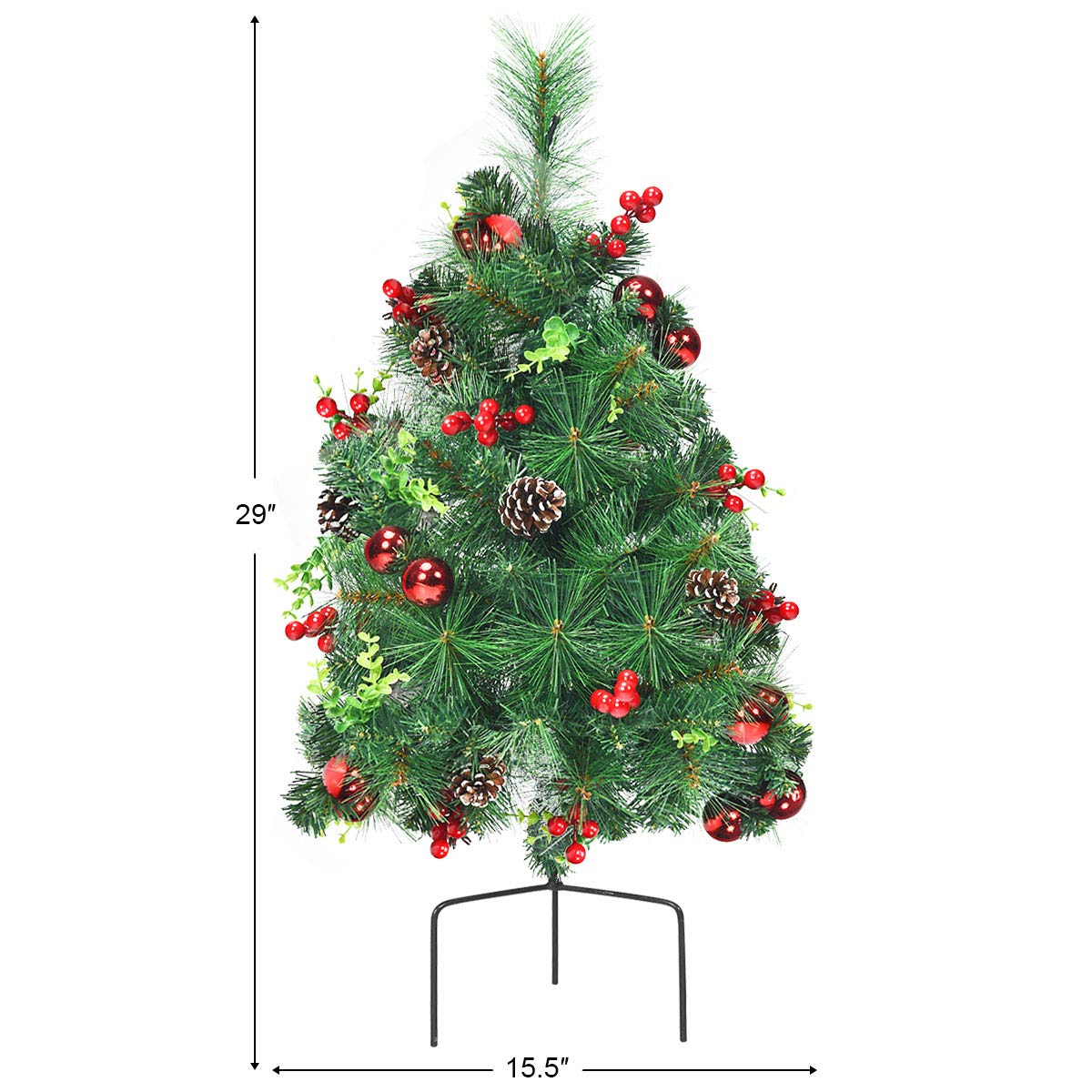 Goflame Set of 2 Pathway Christmas Trees, 2FT Pre-Lit Artificial Xmas Trees - GoflameUS