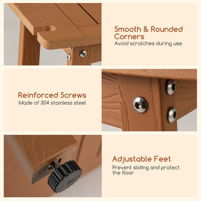 Goflame Shower Bench HIPS Waterproof Bath Spa Seat with Storage Shelf
