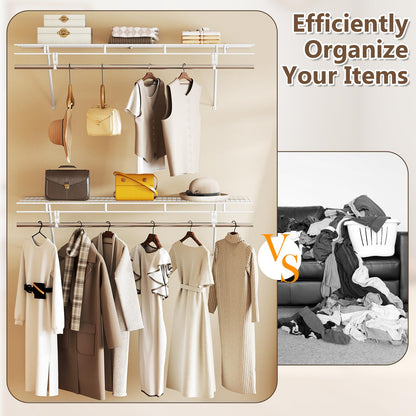 Goflame 4 ft x 12” Metal Wire Storage Shelf & Clothes Rod Organizer