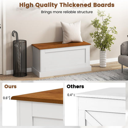 Goflame Storage Bench, 35.5” Storage Trunk with Safety Metal Hinge