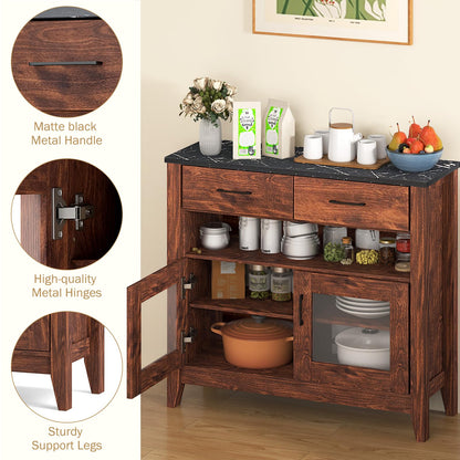 Goflame Sideboard Buffet Cabinet, Coffee Bar Cabinet with 2 Drawers