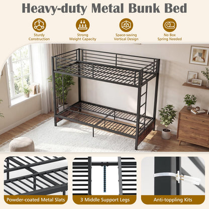 Goflame Twin Over Twin Futon Bunk Bed