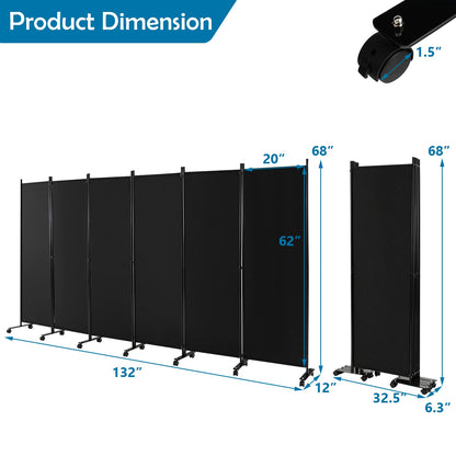 GOFLAME 6 Panel Folding Room Divider for Home Office