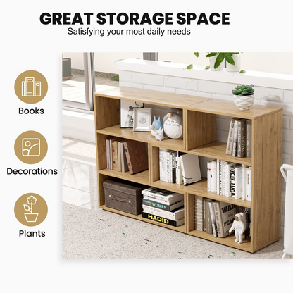 Goflame Open Shelf Bookcase, Separable Cube Bookshelf TV Stand w/ 6 Grids