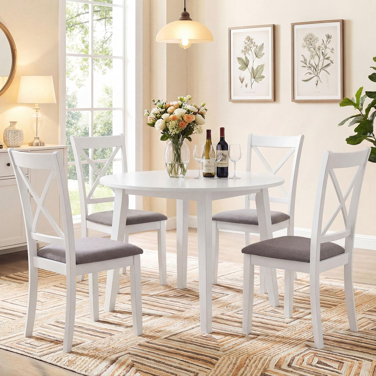 Goflame Modern Mid Century Dining Chairs Set of 2/4