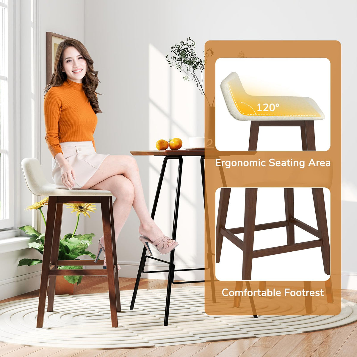 Goflame 29" Bar Stools Set of 2/4