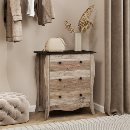 Goflame Storage Cabinet with Foldable & Detachable Fabric Drawers, Anti-Tipping Kit, 26.5” x 15” x 30” Farmhouse Floor Cabinet