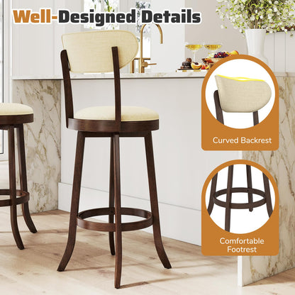 Goflame 30.5" Swivel Bar Stools Set for Kitchen Island Dining Room Pub