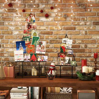 Goflame 2 Pack Christmas Tree Photo Holder with 36 Round Clips