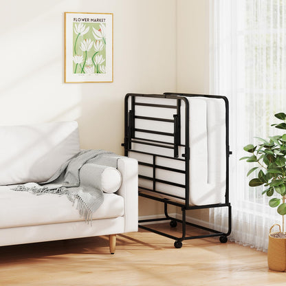 Goflame Twin Folding Bed Frame with Mattress