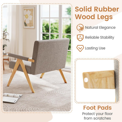 Goflame Loveseat Sofa with Armrests and Wooden Legs