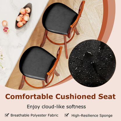 Goflame 30.5 Inch Bar Height Chairs Stools Set of 2/4 with PU Faux Leather Upholstered Seat