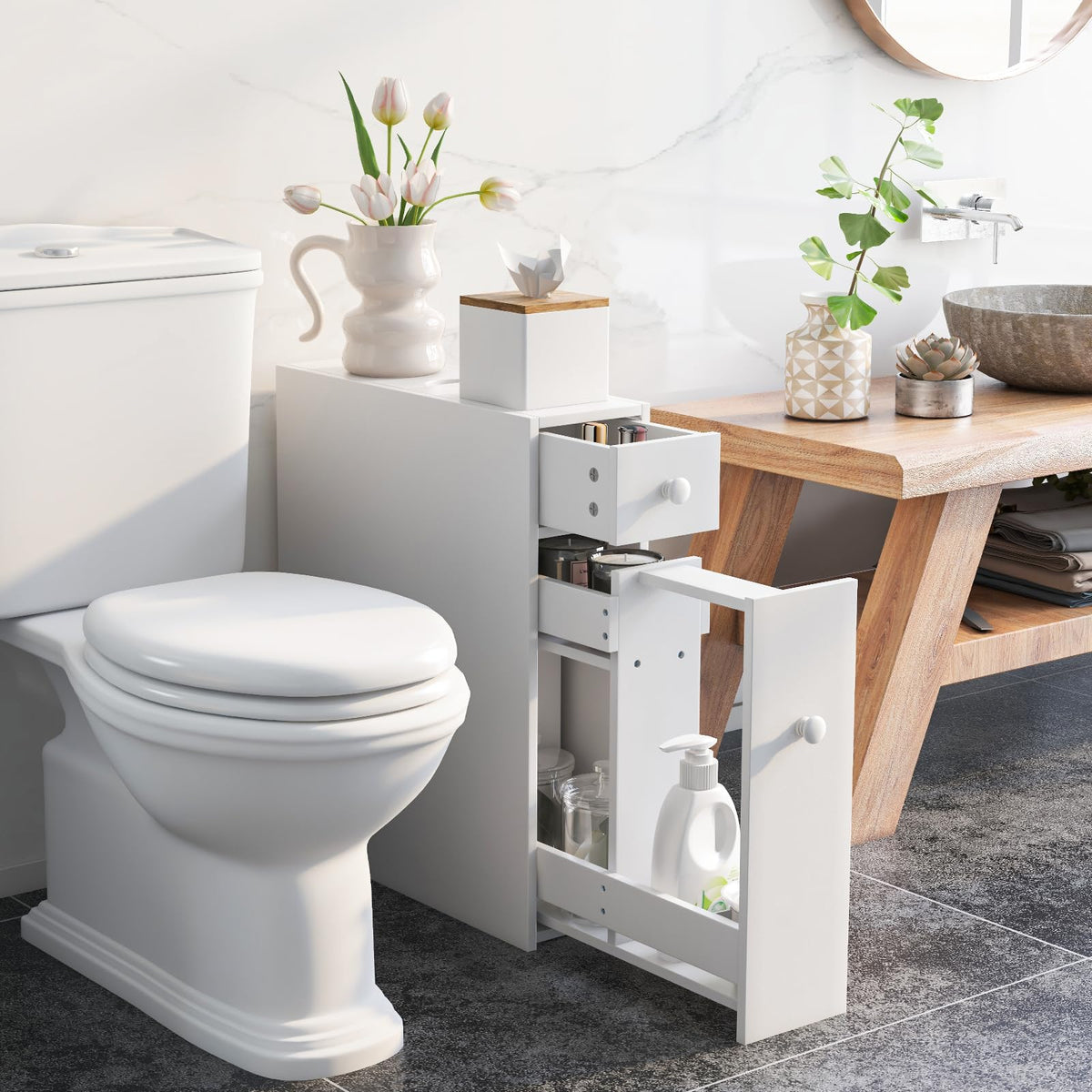 Goflame Small Bathroom Storage Cabinet