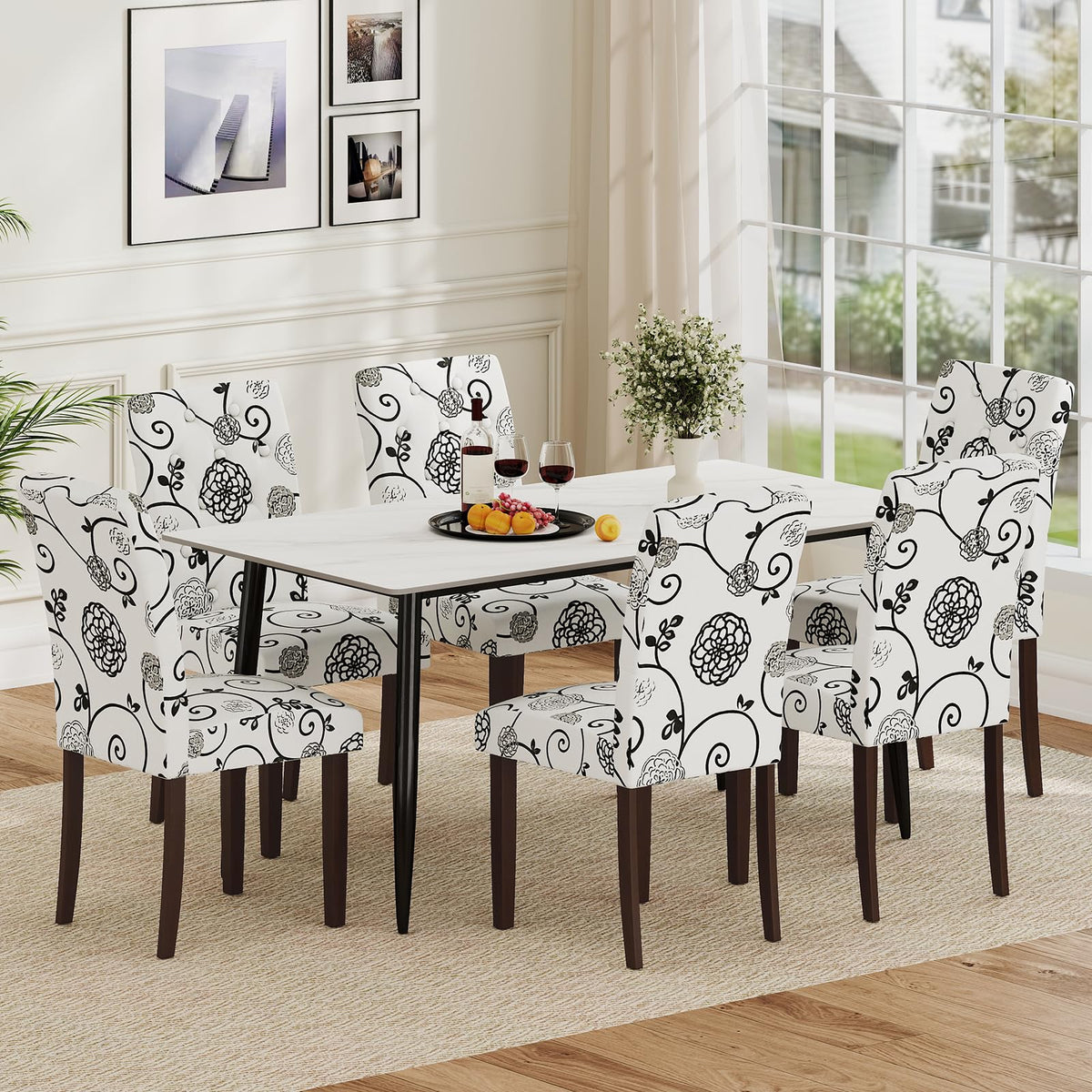 Goflame Tufted Dining Chairs Set of 2/4 Upholstered Kitchen Chairs w/Padded Seat & High Backrest